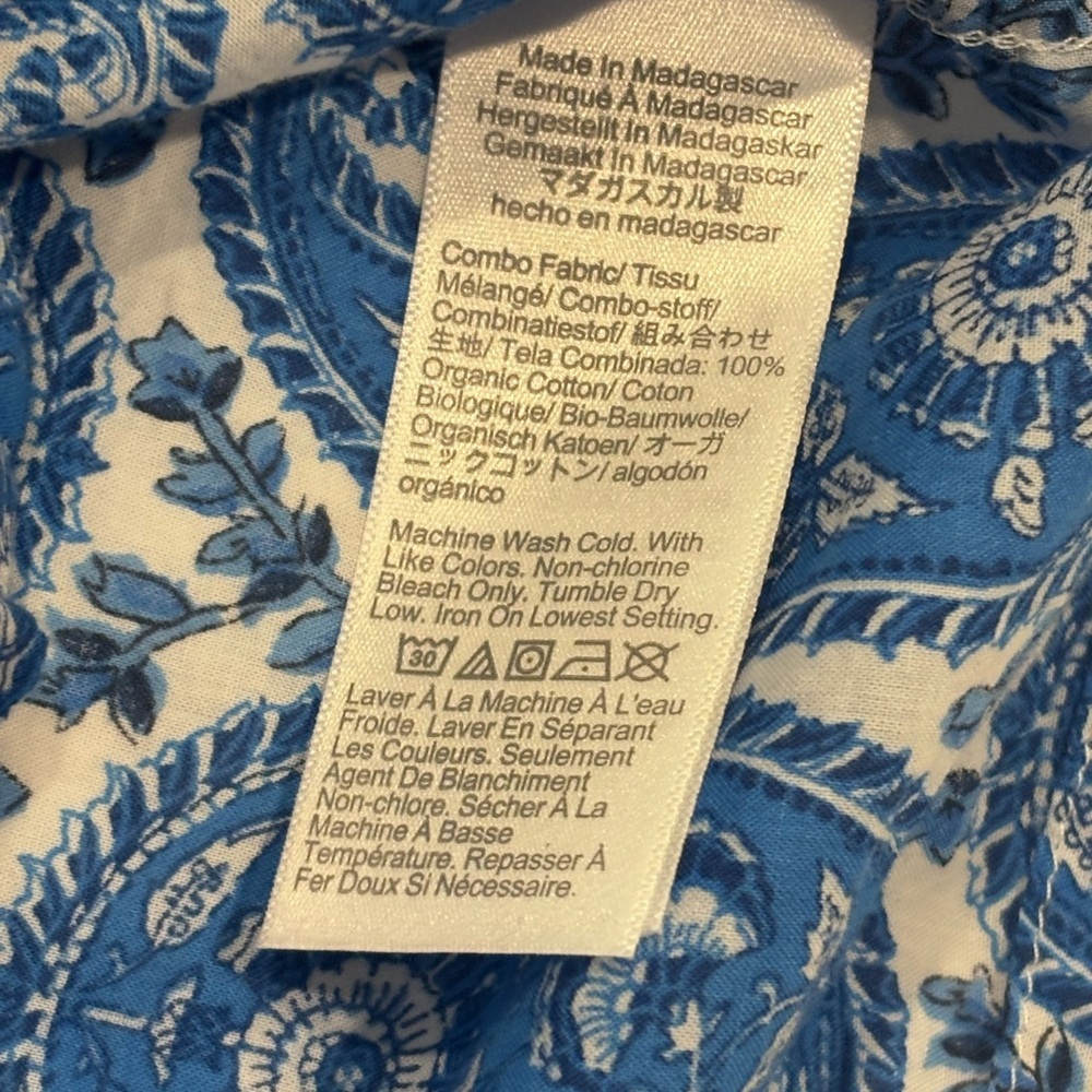 Crewcuts Boys Outfit - Blue Paisley Button-Up Top and Linen Shorts - Picture 7 of 14
